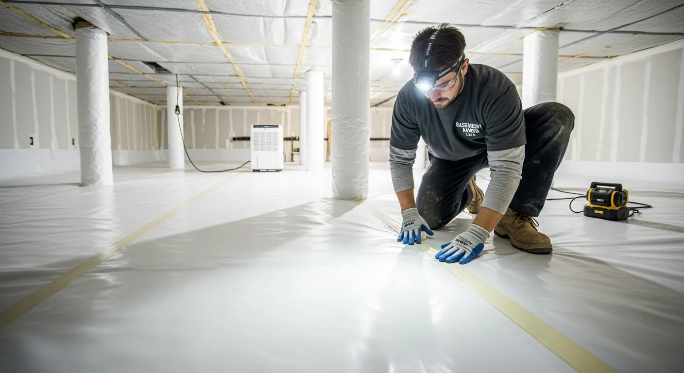 Crawl space before and after encapsulation